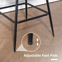 HOMCOM Set of 2 PU Leather Swivel Bar Stools - Black(m-8)