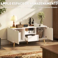 HOMCOM Móvel de TV com Gaveta para Televisores de até 50 Polegadas Aparador de Sala de Estar 110x40x50 cm Branco(m-4)