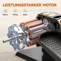 SPORTNOW Elektrischer Ellipsentrainer, Pedalgerät mit 12 anpassbaren Geschwindigkeiten, tragbar, leicht, Fernbedienung, LED-Monitor, Stahl, Kunststoff, Schwarz(m-6)