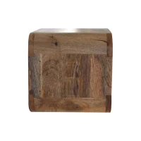 Solid Wood Floating Bedside Table with Open-Curve Wall-Mounted Design, Hand-Finished Desk with 2 Shelves, 25L x 35W x 25H cm, Brown(m-7)