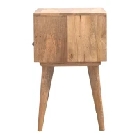 100% Solid Wood Bedside Table with Spacious Drawer and Open Shelf, Hand-finished Crafted Desk for Bedroom, 35 x 45 x 57 cm, Brown(m-8)