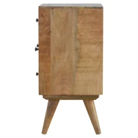 Solid Wood Wall-Mounted Rounded Bedside Table with Drawer, Nordic-Inspired Minimalist Design, Desk for Bedroom, 30L x 36W x 60H cm, Brown(m-7)