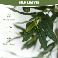HOMCOM Set of Two Silk Leaf Artificial Olive Trees(m-5)