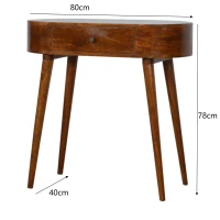 Albion Solid Mango Wood Console Table with Drawer and Stain-Based Finish, Handcrafted Desk for Bedroom, 40L x 80W x 78H cm, Brown(m-3)