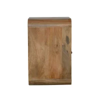 100% Solid Wood London Bedside Table with Drawer and 2 Open Slots, Bedside Cabinet with Stain-Finished, 35L x 40W x 55H cm, Brown(m-8)