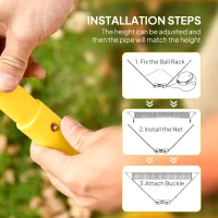 HOMCOM 2.8m Portable Folding Badminton Net Set with 4 Badminton Rackets and 2 Nylon Shuttlecocks, for Adults Kids Indoor Outdoor Exercise Training(m-5)