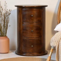 100% Solid Mango Wood Bedside Cabinet with Drawer and Stain-Based Finish, Desk with Eco-Conscious Build, 40L x 40W x 58H cm, Brown(m-1)