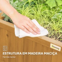 Outsunny Floreira com Treliça de Madeira Caixa de Plantio com Suporte para Plantas Trepadeiras 90x45x183cm Madeira(m-7)