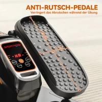SPORTNOW Elektrischer Ellipsentrainer, Pedalgerät mit 12 anpassbaren Geschwindigkeiten, tragbar, leicht, Fernbedienung, LED-Monitor, Stahl, Kunststoff, Schwarz(m-7)