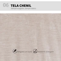 HOMCOM Silla de Oficina con Asiento Ancho sin Reposabrazos Ruedas Altura Ajustable Giratoria Función Basculante Beige(m-9)