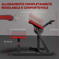 SPORTNOW Panca per Curl Bicipiti con Seduta e Appoggio per Gomiti Regolabili, Supporto per Pesi, Nero(m-5)