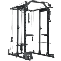 SPORTNOW Cable Crossover Machine, with Lat-Pull Down System(m-11)