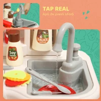 AIYAPLAY Bucătărie de Jucărie pentru Copii 3-6 Ani cu 92 de Accesorii, din PP, PE și ABS, 44.5x24x79 cm, Verde(m-5)