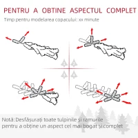 HOMCOM Brad de Crăciun Înzăpezit cu 738 de Ramuri și Bază din Oțel Ø68x225 cm(m-7)
