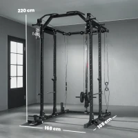 SPORTNOW Cable Crossover Machine, with Lat-Pull Down System(m-3)
