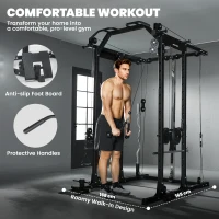 SPORTNOW Cable Crossover Machine, with Lat-Pull Down System(m-7)