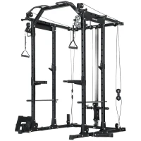 SPORTNOW Cable Crossover Machine, with Lat-Pull Down System(m-1)