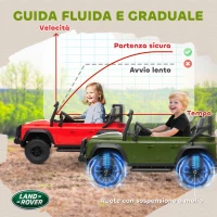 AIYAPLAY Macchina Elettrica per Bambini 3-5 Anni Land Rover Officiale 12V con Telecomando, Sospensioni, Luci LED, Verde(m-6)