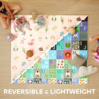AIYAPLAY Foldable Baby Play Mat Double-Sided, Reversible Foam Soft Crawling Mat for Toddlers, for Bedroom, Nursery and Playroom(m-4)