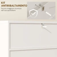 HOMCOM Mobiletto Bagno Moderno con 2 Ripiani Aperti e Armadietto con Ante Ammortizzate, 60x31.8x93 cm, Bianco(m-8)