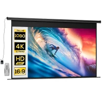 HOMCOM Ecran de proiecție motorizat 120 inch, 16:9 4K HD, montaj pe perete sau tavan cu telecomandă, 297x8x183cm(m-11)