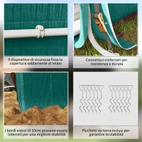 Outsunny Garage Moto per Esterno 2.4x2 m, Tenda Garage per Attrezzi in Metallo e Tessuto PE, per Moto e Biciclette, Verde(m-6)