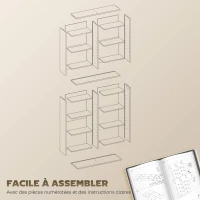 HOMCOM Rangements pour CD et DVD 18 compartiments capacité max. 640 CD/360 DVD 430 Blu-ray 78,5 x 24 x 175 cm noir(m-7)