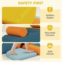 AIYAPLAY 9-Piece Soft Play Set, Kids Soft Play Foam Blocks with Detachable Cover for Climbing and Crawling(m-6)