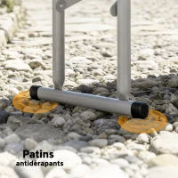 Outsunny Ensemble table pliante et bancs de pique-nique 180 cm avec poignées de transport, blanc(m-8)