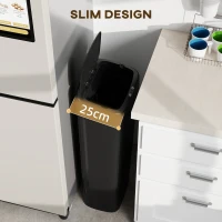 HOMCOM 50L Stainless Steel Sensor Bin - Black(m-8)