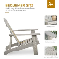 Outsunny Adirondack Stuhl wetterfest Adirondack Chair aus Holz Outdoor Gartenstuhl mit Hoher Rückenlehne Armlehnen(m-6)