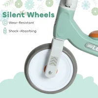 AIYAPLAY Toddler Balance Bike with No Pedal, 3 Silence Wheels for 12-36 Months Boys and Girls, Indoor Outdoor, Green(m-6)