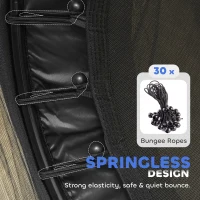 HOMCOM 4.6FT/55" Kids Trampoline with Enclosure Net, Outdoor Indoor Use, for Ages 3-10 Years, Black(m-6)