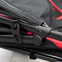 PawHut Cochecito para Perros Plegable Carrito para Mascotas con Ventanas de Malla Correas de Seguridad 112x65x100 cm Rojo(m-9)