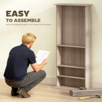 HOMCOM 360 CD Storage Unit - Natural Wood Finish(m-7)