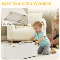 AIYAPLAY Toy Storage Unit, 3-Tier Toy Organiser Shelf with 6 Removable Storage Bins for Bedroom, Nursery, Multicoloured(m-5)