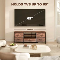 HOMCOM Multi-Storage Industrial TV Stand - Brown/Grey/Black(m-7)