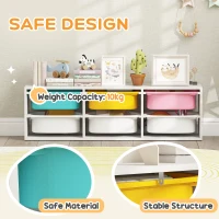 AIYAPLAY Low Height 2 Tiers Storage Organiser, Kids Toy Storage Unit with 6 Removable Bins for Bedroom, Nursery, Playroom(m-7)