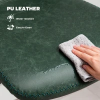 HOMCOM Bar Stools Set of 2, PU Leather Barstools with Backrest and Footrest for Kitchen, Counter, Breakfast Bar, Green(m-7)