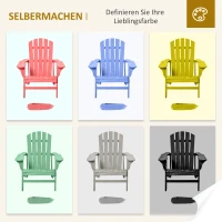 Outsunny Adirondack Stuhl wetterfest Adirondack Chair aus Holz Outdoor Gartenstuhl mit Hoher Rückenlehne Armlehnen(m-7)