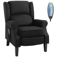 HOMCOM Poltrona Massaggiante e Reclinabile con Funzione Riscaldante e Telecomando, 78x84x101cm, Nero(m-1)