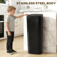 HOMCOM 50L Stainless Steel Sensor Bin - Black(m-7)