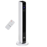 HOMCOM 1100W/2200W Space Heater with 65° Oscillation, Electric Heater with 2 Heat and Fan, 8-Hour Timer, Overheat & Tip Over Protection for Bedroom, 29 inch