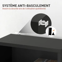 HOMCOM Rangements pour CD et DVD 9 compartiments et 6 étagères réglables capacité max. 260 CD/120 DVD 33 x 24 x 140 cm noir(m-6)