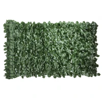 Outsunny Rotolo di Siepe Finta per Balcone e Giardino in PE con Foglie di Edera, 300x100 cm, Verde Scuro(m-11)