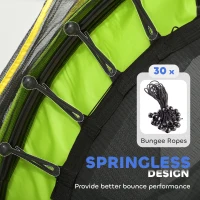 HOMCOM Kids Trampoline, with Enclosure Net, Steel Frame, for Ages 3-6 Years - Green(m-6)