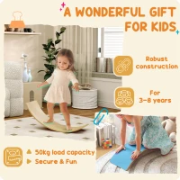 AIYAPLAY Wooden Balance Board for Kids, Wobble Board with Silent Felt for Sensory Play, Blue(m-7)