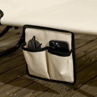 Outsunny Conjunto de 2 Espreguiçadeiras Dobráveis com Toldo - Encosto Regulável 5 Posições - Marrom(m-5)