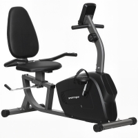 SPORTNOW Heimtrainer, Magnet-Liegerad, 8 Widerstandsstufen, verstellbar, LCD-Monitor, Metall, Kunststoff, Schwarz