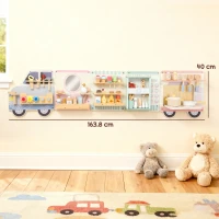 AIYAPLAY Wooden Busy Board, 5 in 1 Activity Wall Panels for Kids 3+ Years, for Daycare, Playroom, Home(m-3)